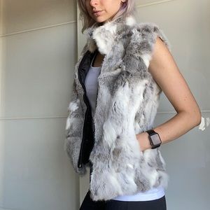 Saks fifth ave rabbit fur vest NWT
